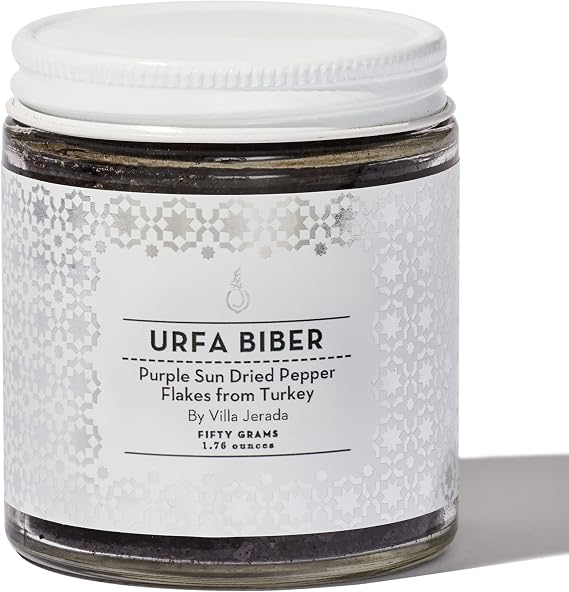 Villa Jerada, Premium Urfa Biber Pepper - Purple Sun Dried Urfa Chile Pepper Flakes from Turkey (Your Pepper Upgrade), 1.76oz ( Pack of 1 ) (URFA BIBER - 1 JAR)