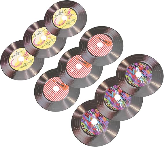 PATKAW 9pcs Blank Retro Vinyl Records Fake Records Decoration Aesthetic Wall Decor Home Decor Boho Vintage Wall