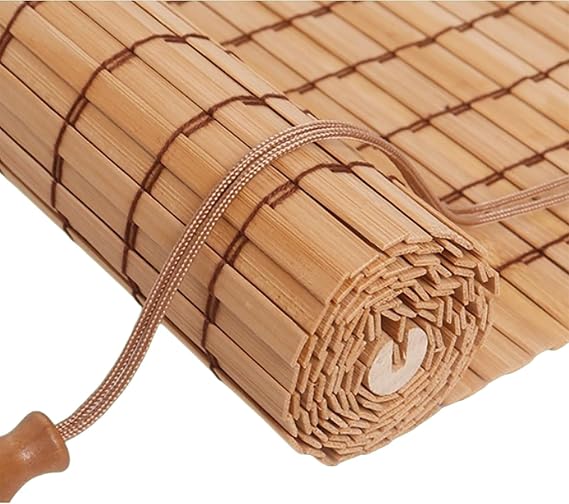 20 styles Customized Bamboo Blinds, Natural Wooden Window Decorative Curtain, Sunscreen Drape for Windows, for Partition Tea room Office Study Wall Decoration (H)
