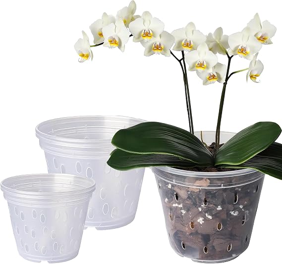 Clear Nursery Pots, 6pcs Orchid Pots Variety, Clear Orchid Planter Pots