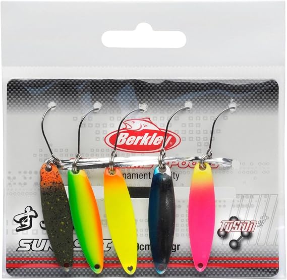 Berkley Area Game Spoons 5 Pack – kleiner Wobbler Spoon zum Forellen- und Barschangeln, bleifrei, Fusion 19 Haken