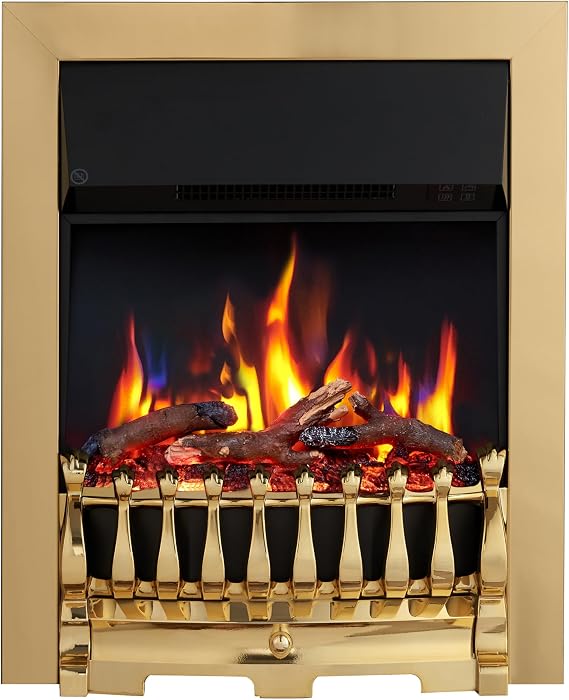 FLAMEKO 16" Freestanding Electric Fireplace Insert, Blenheim Fret, Verona