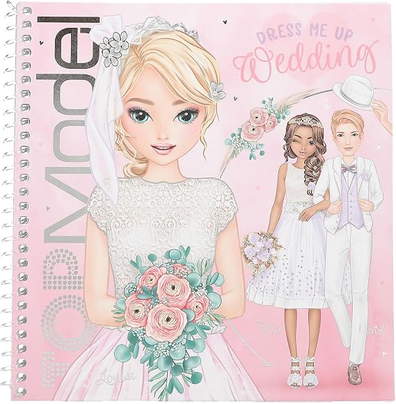 Depesche 13529 TOPModel Dress me Up - Boyama kitabı seti, boyama için 24 sayfa, 11 çıkartma yaprağı dahil