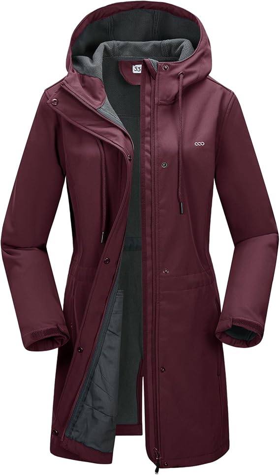 33,000ft Women's Waterproof Softshell Jacket Long Hooded Functional Jacket