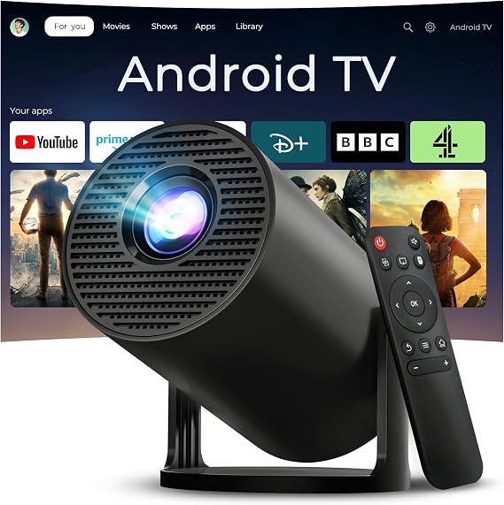 Mini Portable Projector for Bedroom 4K Support App Control Upgraded 300Pro+