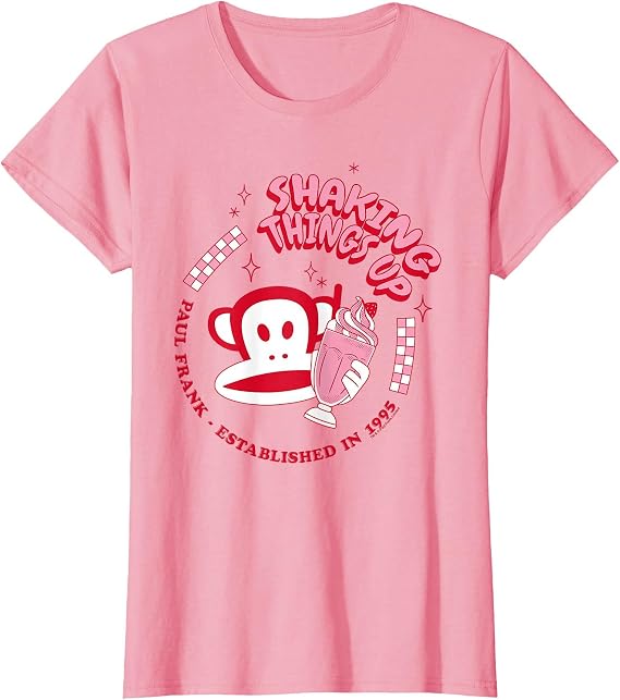 Paul Frank Red Julius Monkey Shaking Things Up Milkshake T-Shirt