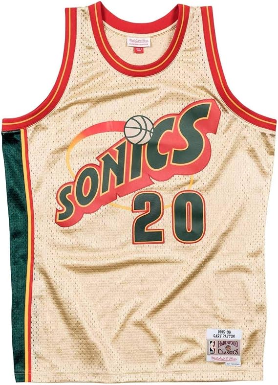 Mitchell & Ness Gary Payton #20 Seattle SuperSonics 1995-96 Gold Collection NBA Jersey, S