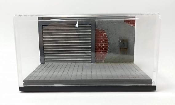 1/64 Garage Diorama Display Case (Gray Blinds) Gri
