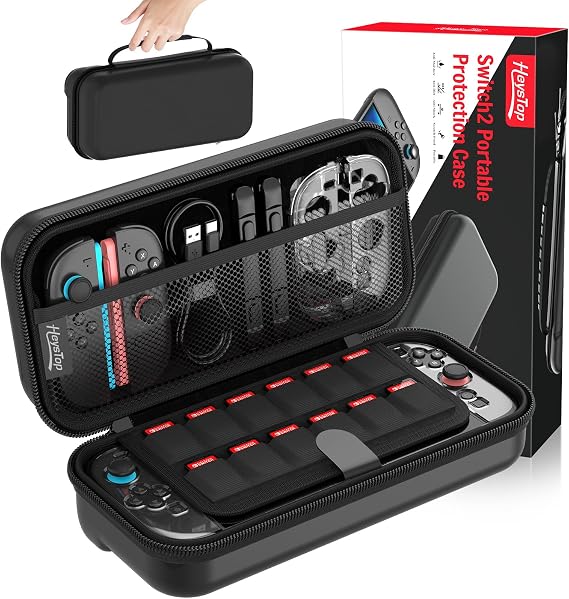 HEYSTOP Case for Nintendo Switch 2 Console Accessories 2025 Latest Model Carrying Protective Hard Portable Travel Case Shell Pouch for Nintendo Switch 2 with Soft Interior & Mesh Pocket