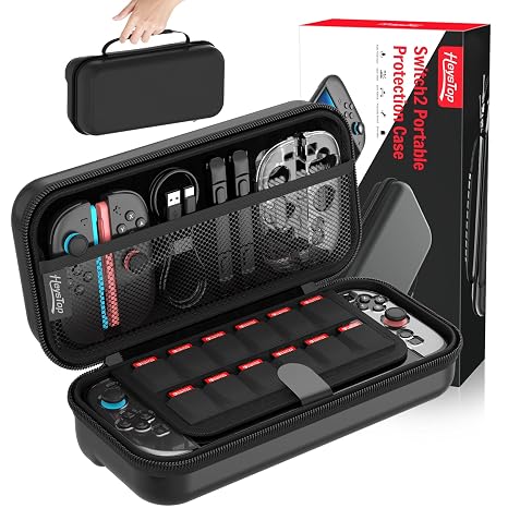 HEYSTOP Case for Nintendo Switch 2 Console Accessories Switch 2 Carry Case Protective Carrying Case for Nintendo Switch 2 with Soft Inner Lining and Mesh Compartment