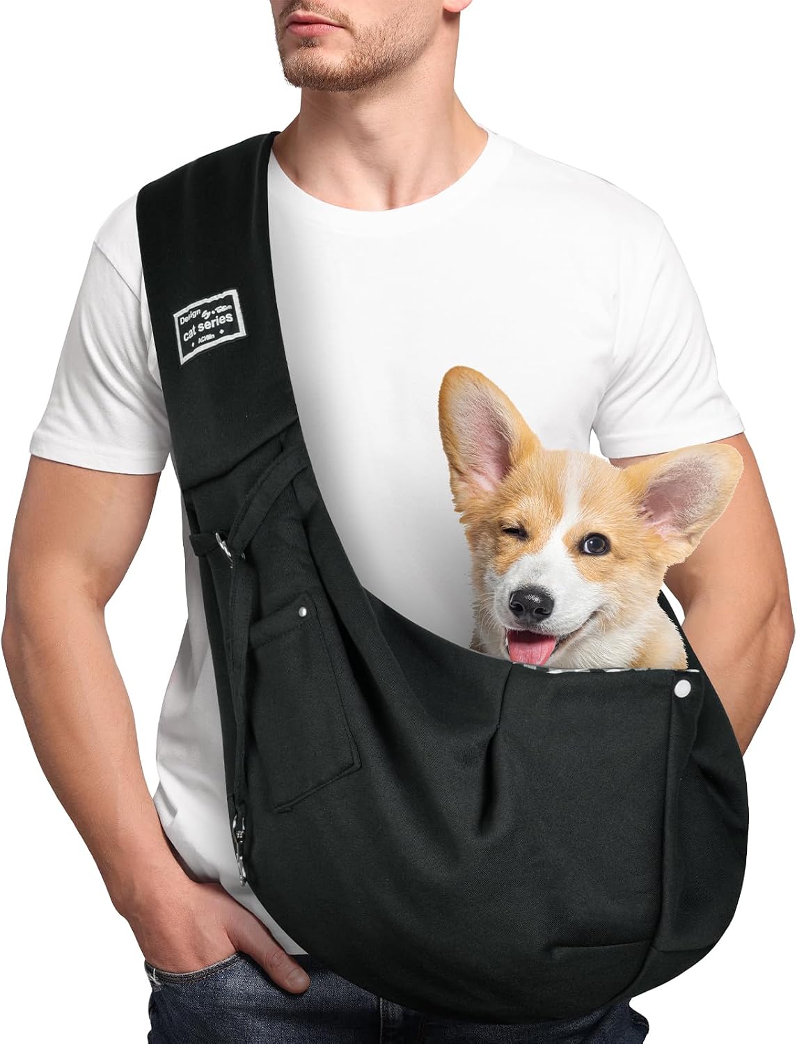 Puppy Carrier, Dog Carrier Bag Shoulder Tote, Reversible Hands-free Dog Carry Sling for Small & Medium Dogs & Cats, Soft & Comfortable, for Outdoor Walking, Travel, Shopping