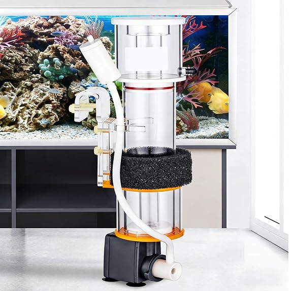 Protein Skimmer for Saltwater Aquariums, Improves Water Quality, DC Variable Frequency Water Pump, Suitable for 30-130L Fish Tanks