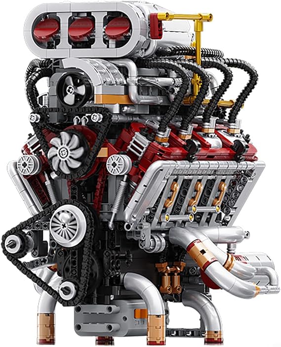 muuchuu Technik V8 Engine Building Toy with Motor for Adult to Build