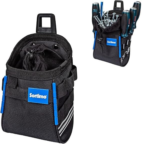 Sortimo ProClick Nail Bag M - Robust Bag with Lockable Storage Space & 6 Elastic Loops - Ideal for Nails Screws & Protective Clothing - Compatible with ProClick Holder & Tool Belt