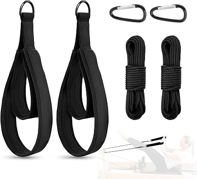 Rope and Padded Double Loop Kit for Balanced Body Pilates Reformer, Straps with D Rings and Adjustable Length Rope for Studio, for Clinical, for Allegro 1 Pilates Reformers Equipment