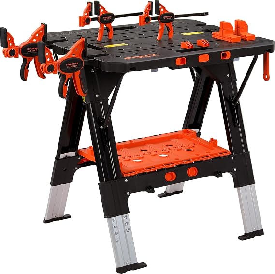 PONY 2-in-1 Folding Workbench, 227 kg Work Table & 454 kg Sawhorse