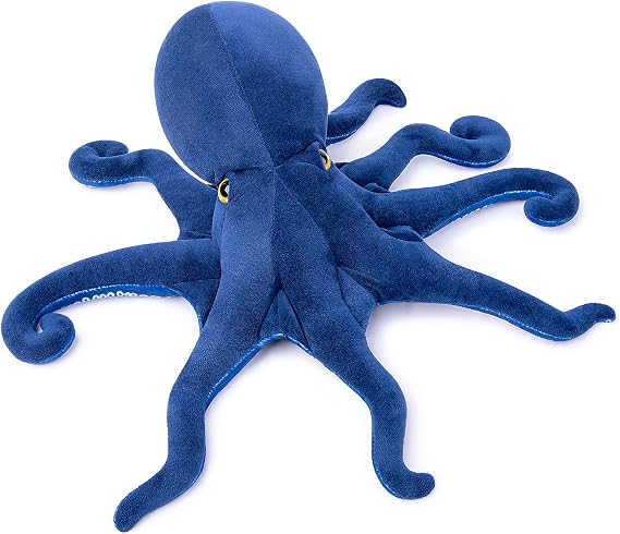 Tiny Heart octopus Plush Stuffed Animal 45cm/17” Realistic octopus Plush Toy Lovely Sea Animal Cute Soft Gifts octopus for Kids Bedtime Companion Plushie Collection Interactive Play Blue