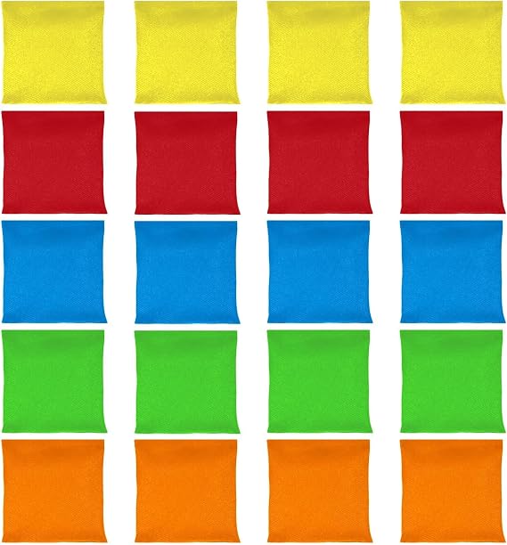 WanderGo Colorful Bean Bags,20Pcs Mini Toy Bean Bags, Kids Beanbag Toss Game Props Outdoor Family Hand Toss Games for Party Activities (5 Colors)