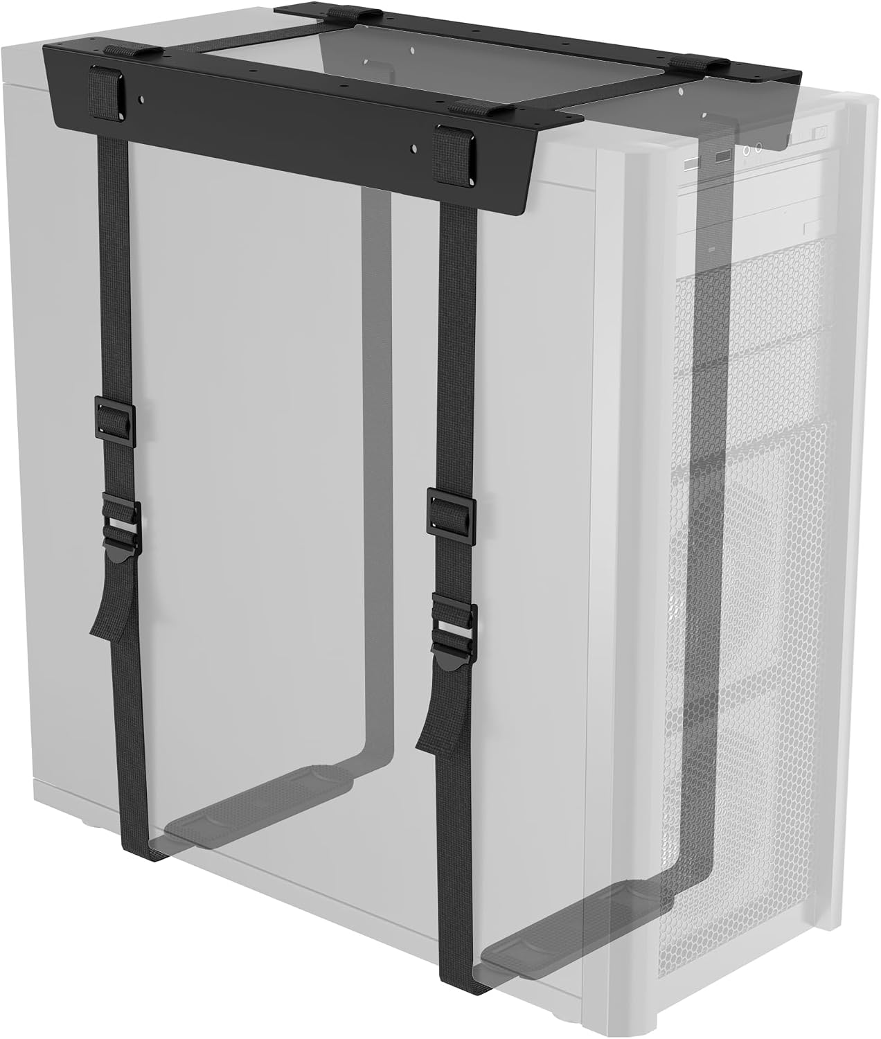 BONTEC Adjustable Under Desk PC Mount, CPU Holder, Adjustable Straps Fit up to 71 Inches - PC Tower Holder