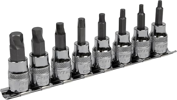 Sealey AK65603 8pc 3/8"Sq Drive Lock-On™ Hex Socket Bit Set - Imperial