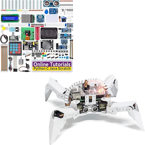 SunFounder Raspberry Pi Ultimate Starter Kit + PiCrawler AI Robot Kit