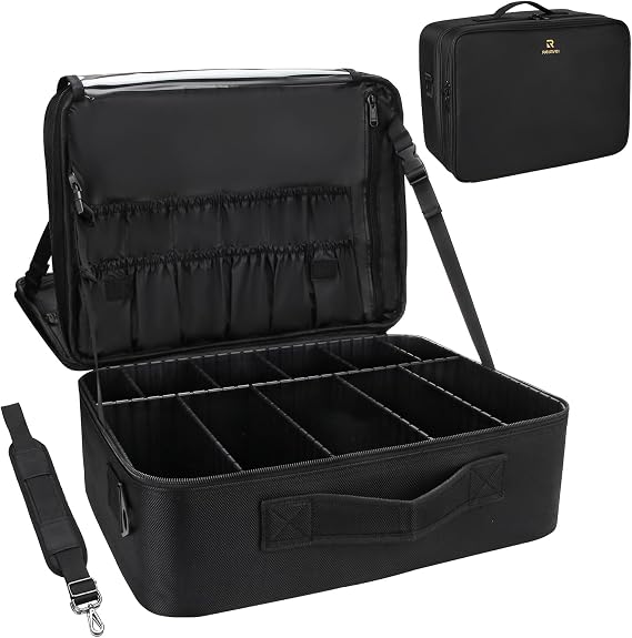 Relavel Rolling Makeup Case, Makeup Backpack Professional Makeup Artist Train Case