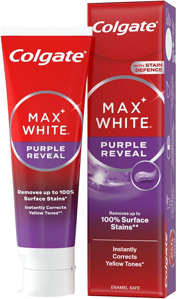 Colgate Max White Purple Reveal Teeth Whitening Toothpaste 75ml