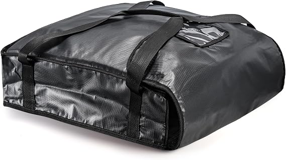 DEAYOU Pizza Bag, Pizza and Food Delivery Bag, Professional Thermal Pizza Warmer Bag, Hot Pizza Carriers for Transport, Catering, Moisture Free, Heavy Duty, 51×51×13 cm, Black