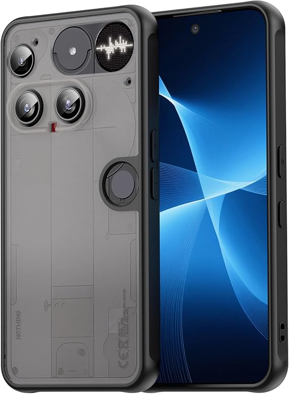 Ultra Thin Matte Case for Nothing Phone (3), Military Grade Drop Protection, Frosted Translucent PC Back & Soft TPU Edge Bumper Cover, Black
