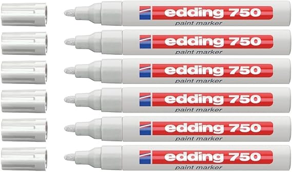 Edding kalıcı boya işaretleyici, beyaz, tüm yüzeyler için, orta uç