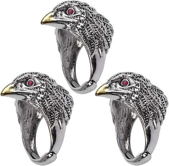 3pcs Eagle Open Rings, Vintage Adjustable Men's Rings, Eagle Head Rings for Unisex, Bold Statement Jewelry for Men and Women, Adjustable Fit