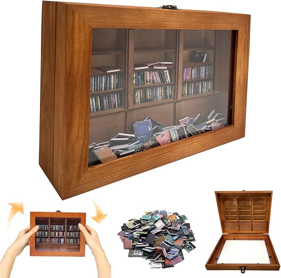 Anxiety Bookshelf with 200 Mini Books,Mini Book Nook