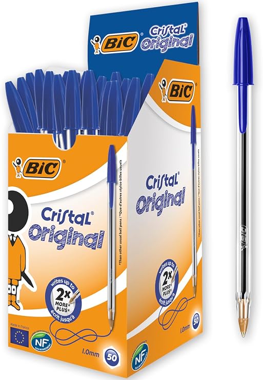 Bic Cristal Medium 1.0mm Ball Pen Box of 50 - Blue