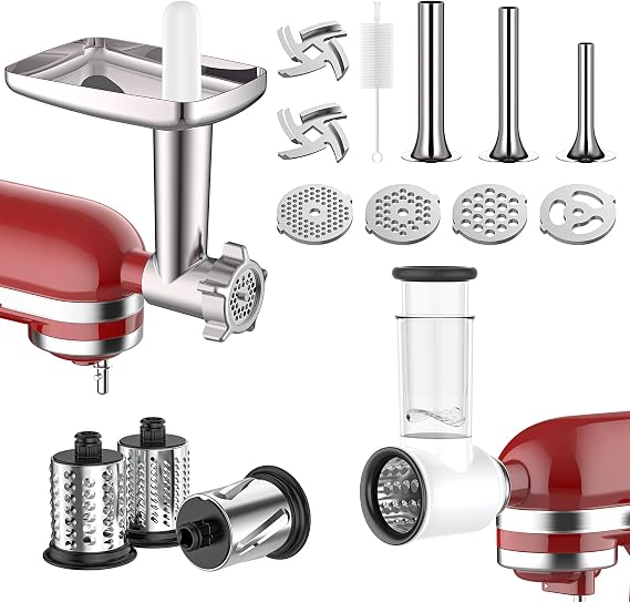 COFUN 2 in 1 Accessories Meat Mincer and Vegetable Cutter for KitchenAid