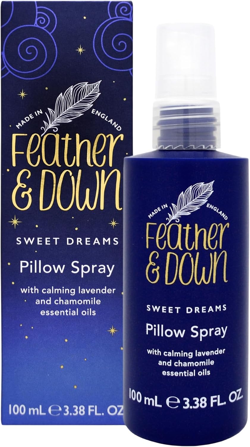 Feather & Down Sweet Dream Pillow Spray 100ml - With Calming Lavender & Chamomile Essential Oils. Encouraging Calm, Tranquility & a Restful Night's Sleep.