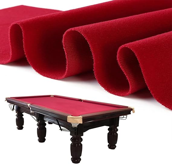 Billiard Cloth, Pool Table Felt Replacement Kit Fast Speed for 7 FT/ 8 FT/ 9 FT Pool Table Pre Cut Bed, Snooker Indoor Sports Game Pool Table Cloth Used for Home, Clubs, Bars red 7-Feet