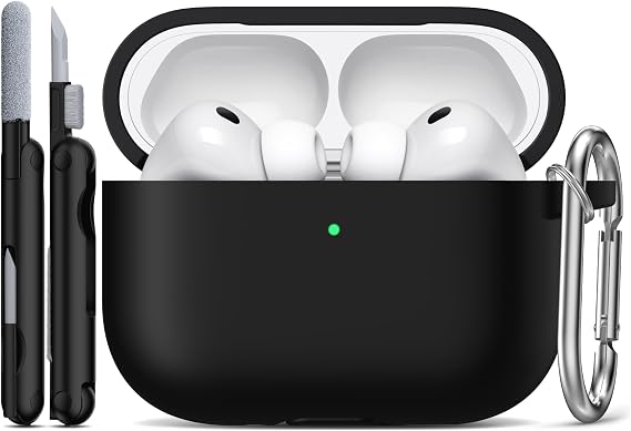R-fun for AirPods Pro 3 Case (2025) Soft Silicone -Black