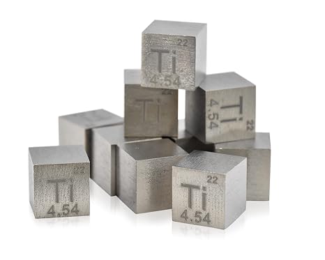 Titanium cube density, Titanium metallic cube 10x10x10mm pure at 99.95% for collection of elements