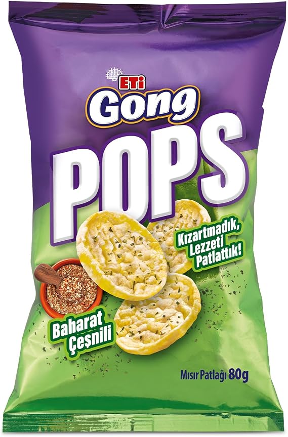 Eti Gong Pops Baharatlı Mısır Patlağı 80 g