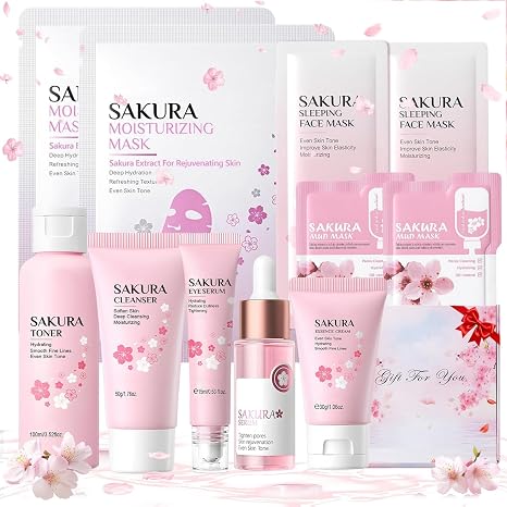 Sakura Women's Face Care Set Skincare Set Teenage Girls 11 Pieces