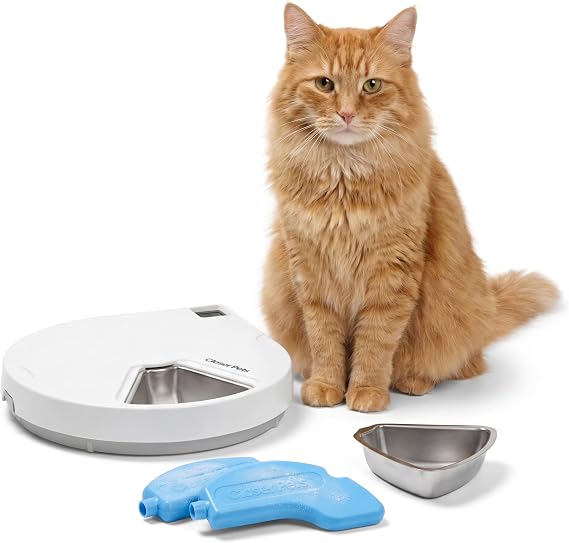 Closer Pets 5-Meal Automatic Pet Feeder, 330g per Bowl, White
