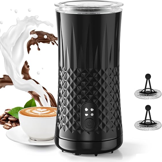 VIWAVE Milk Frother Electric,4 in 1 Automatic Milk Frother, Hot&Cold Milk Foamer, 240ml, Fast, Stainless Steel Milk Steamer, Auto Shut-Off Milk Warmer, Silent Operation for Coffee,Latte,Cappuccino