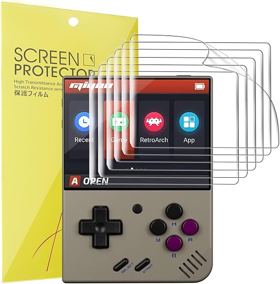 Blueshaweu Compatible for Miyoo Mini Plus Screen Protector, [6 Pack] Full Coverage TPU Clear Film Compatible with Miyoo Mini Plus Handheld Game Console 3.5 inch