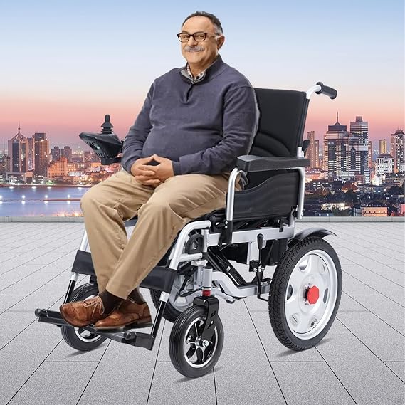 All Terrain Motorized Wheelchair for Adults,Lightweight Foldable Electric Wheelchair for Seniors,Portable Dual Motorized Power Wheelchairs，Silla de Ruedas Electrica -12 mi Cruise Range-Travel Size