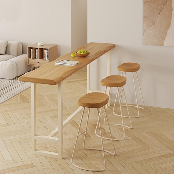 Solid Wood Bar Table, Industrial High Top Pub Table For Kitchen