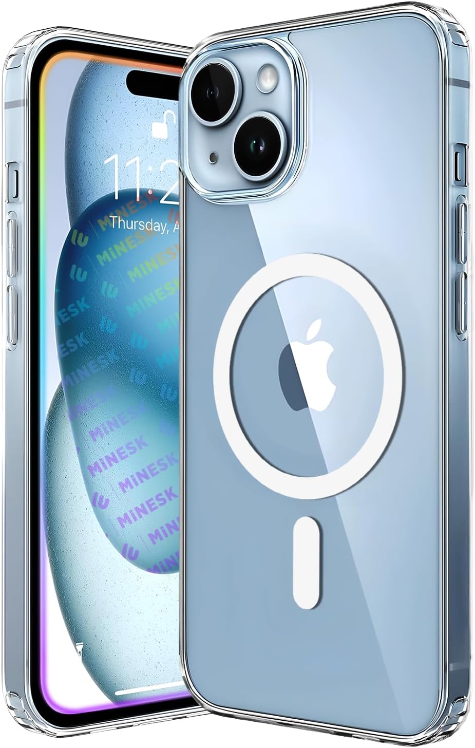 Origin Series Premium Quality Magsafe Compatible Case for Minesk iPhone 14 Plus Crystal Clear Super Transparent Material and Thinned 3D True Magnetic Circle (14 Plus)