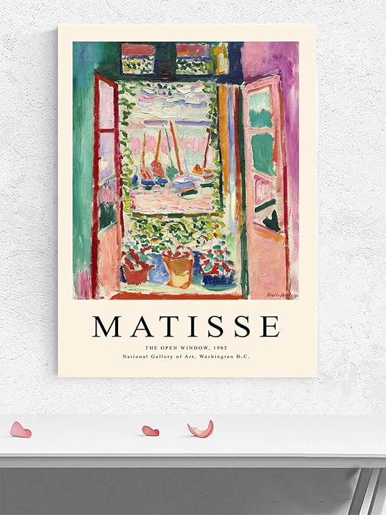 Postermanya Henri Matisse, The Open Window, Açık Pencere Sanatsal Poster - Afiş - Dekoratif Duvar Poster