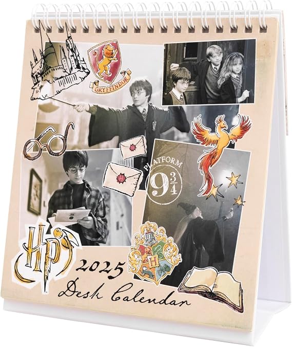 Pyramid Harry Potter 2025 Desk Calendar, 29.7 x 42 cm, Magic Planner for Fans of the Wizarding World, Monthly Overview, Sustainable Only with Paper Envelope