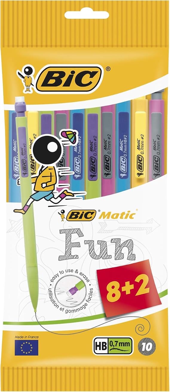 BIC Matic Combo Mechanical Pencils (Value Pack of 8, Plus 2 Free)