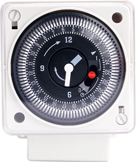 Mechanical Timer 220-240V 16A 24 Hour Analog Daily Universal Switch - Single Channel Timer Segmented Dive Timer